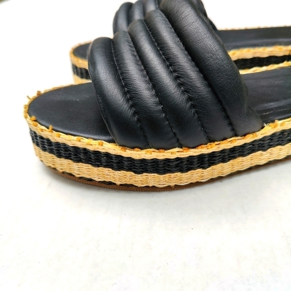 Kaanas Balfour Handmade Chunky Black Slip On Sandals Womens Sandals Size 9M - Picture 3 of 8